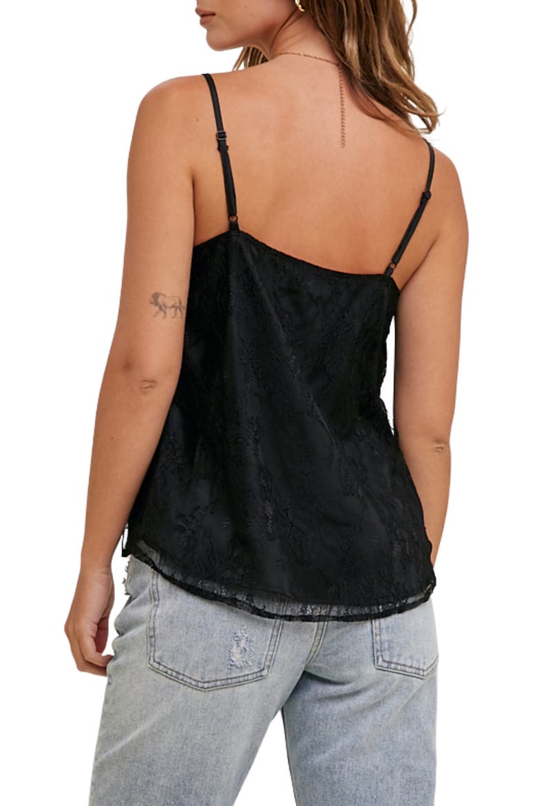 V-Neck Lace Camisole, Alternate, color, BLACK