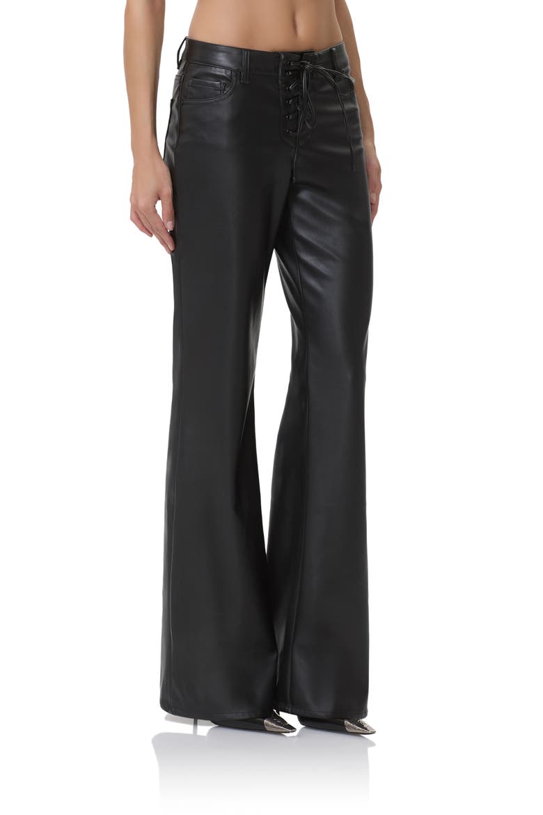 Dylan Flare Faux Leather Pants, Alternate, color, NOIR
