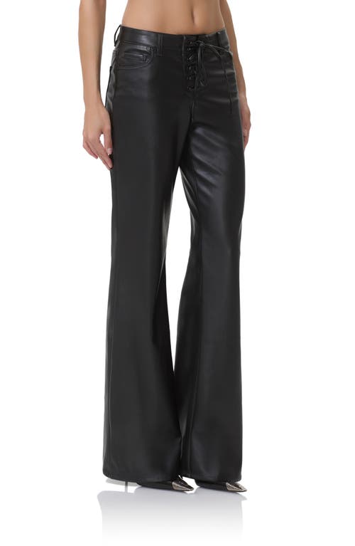 Afrm Dylan Flare Faux Leather Pants In Black