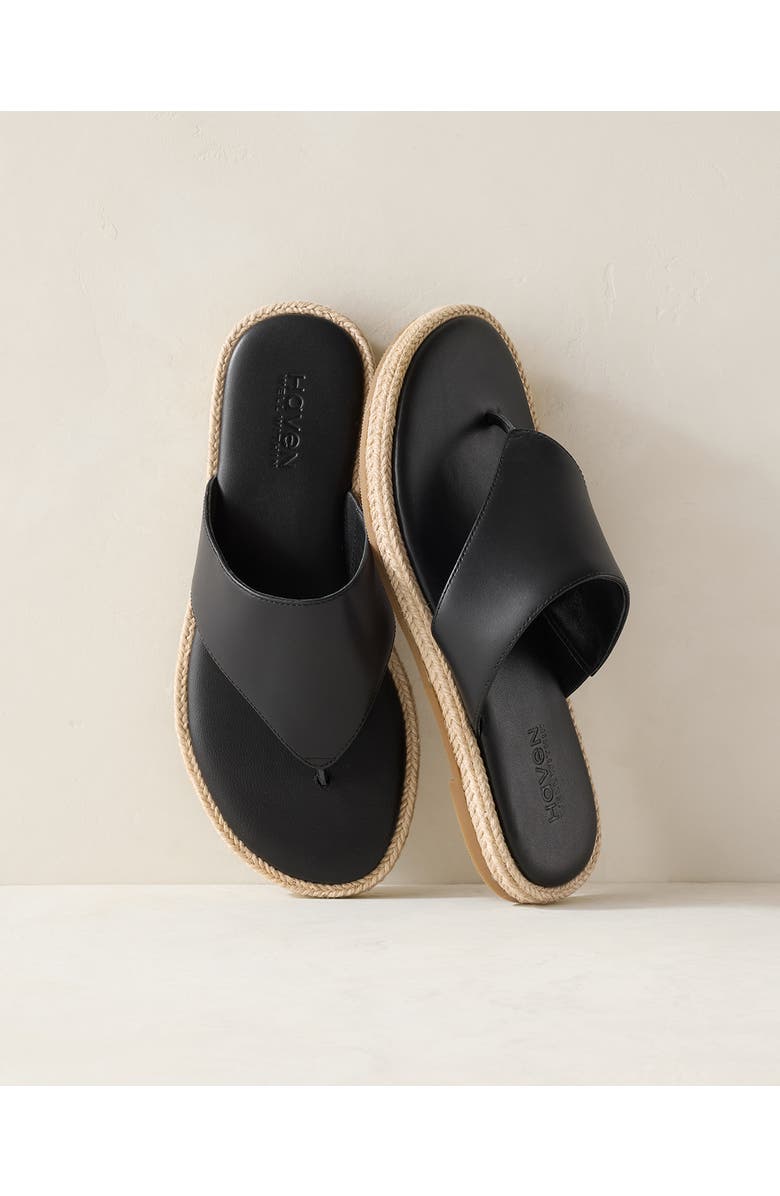 Haven Well Within Leather Espadrille Sandals, Main, color, Black