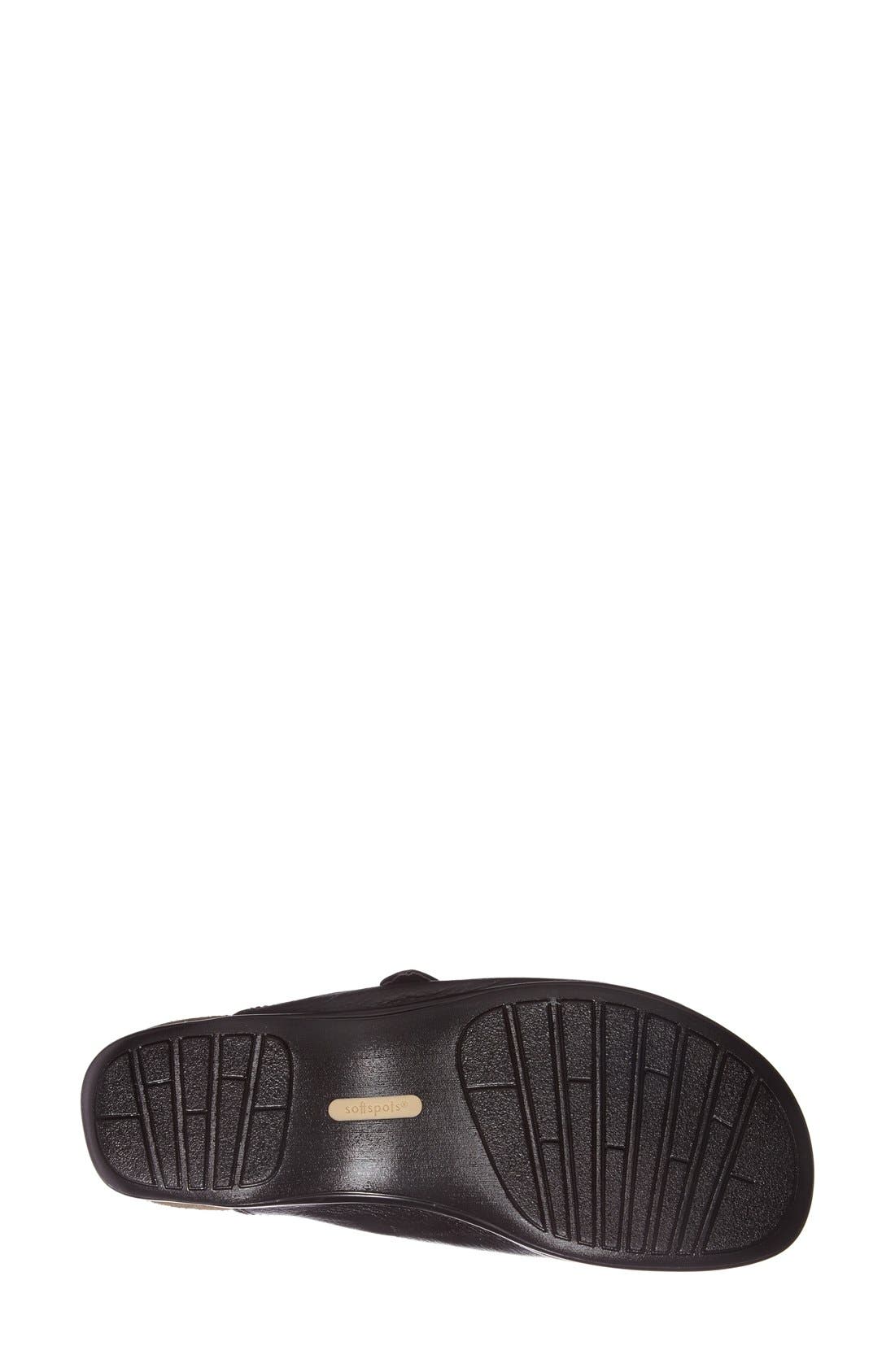 'Cam' Leather Clog, Alternate, color, BLACK