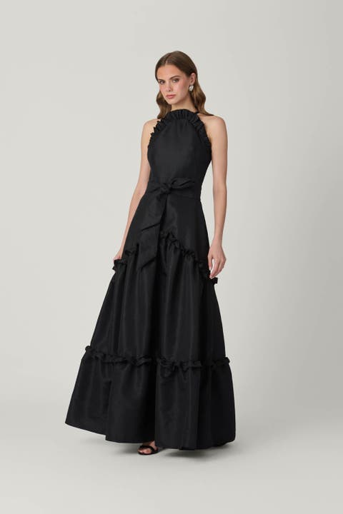 Midnight Lucille Moire Taffeta Dress