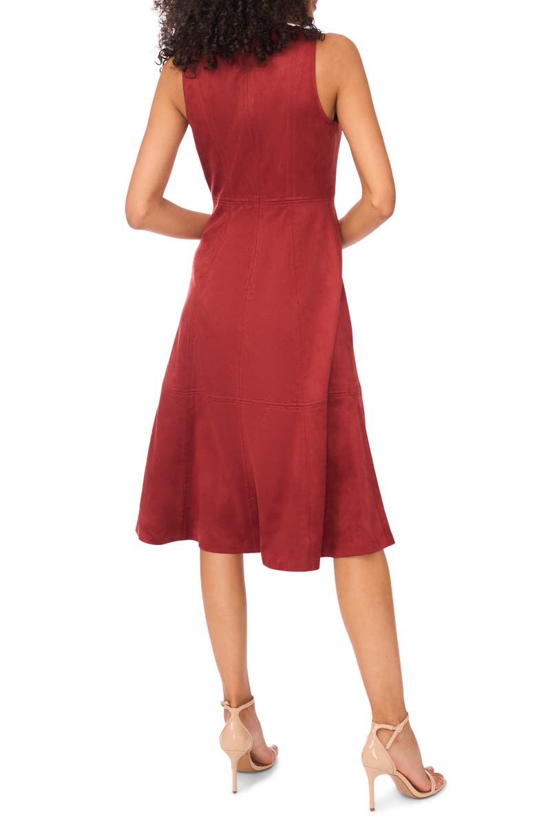 Vince Camuto Faux Suede Fit & Flare Dress, Alternate, color, Rustic