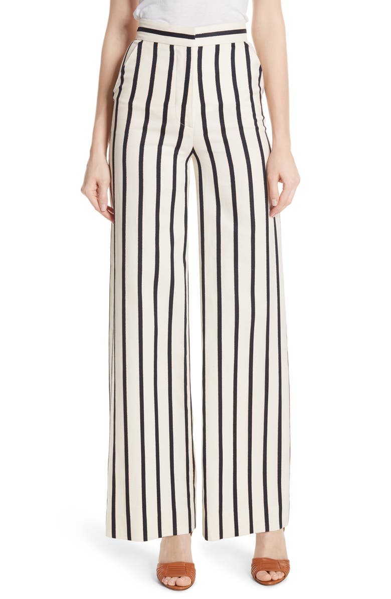 Veronica Beard Xena Stripe Wide Leg Pants, Main, color, 