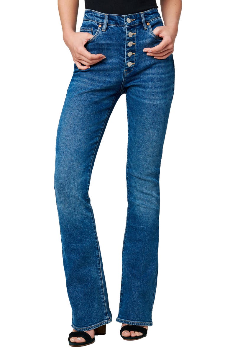 BLANKNYC Hoyt Exposed Button Slim Bootcut Organic Cotton Jeans, Main, color, 