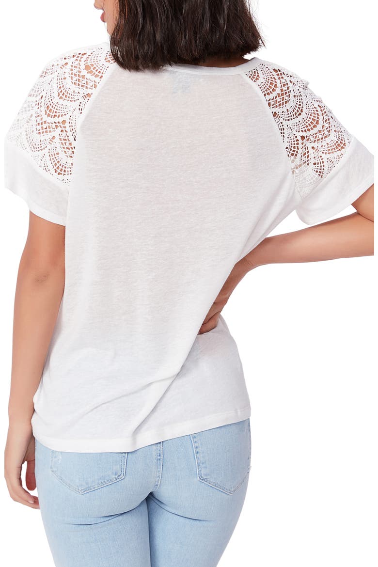Finley Crochet Lace Sleeve Top, Alternate, color, IVORY