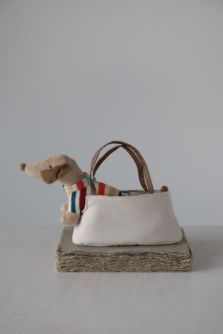 Removable Dachshund in Dog Carrier, Alternate, color, Brown