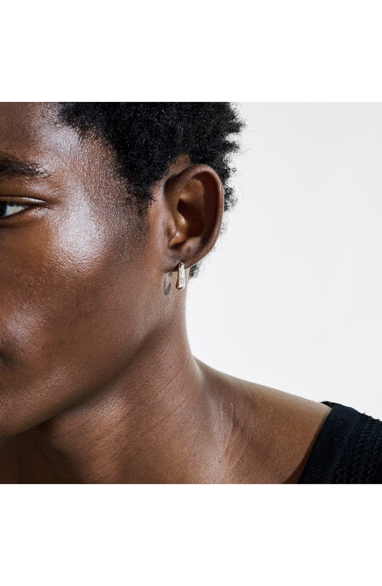 John Hardy Surf J Hoop Earrings, Diamonds, 15mm, Alternate, color, Silver