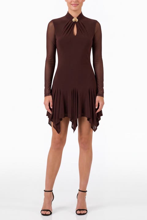 Giana Mesh Long Sleeve Mini Dress