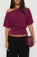 Princess Polly Ashlinn Off the Shoulder Drapey Crop Top