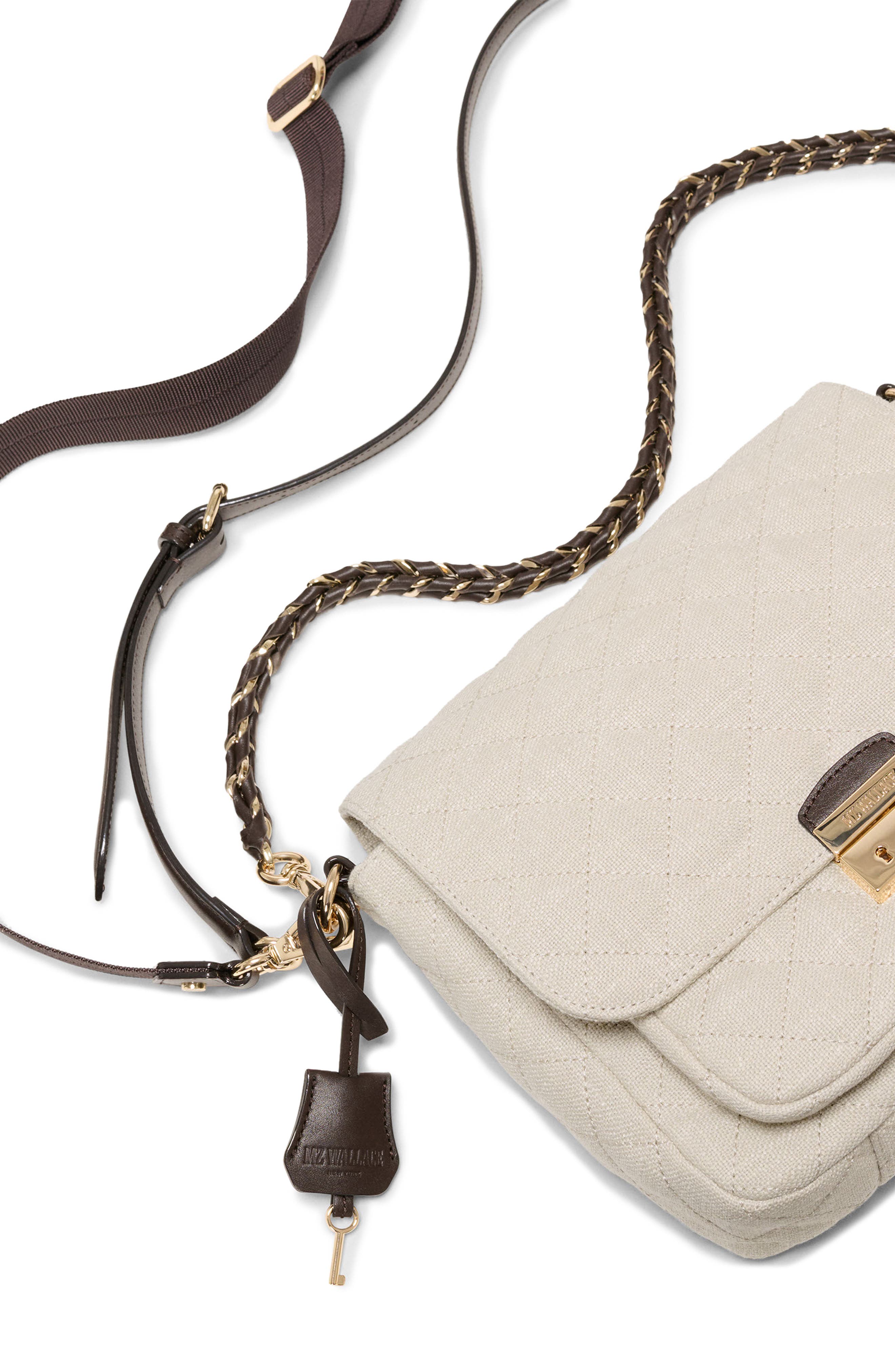 Medium Crosby Lock Quilted Nylon Crossbody Bag, Alternate, color, SANDY LINEN
