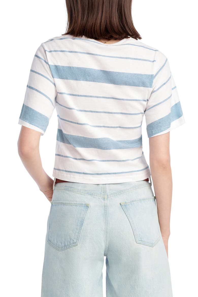 The Joanne Stripe Cotton & Linen T-Shirt, Alternate, color, SEA BLUE STRIPE