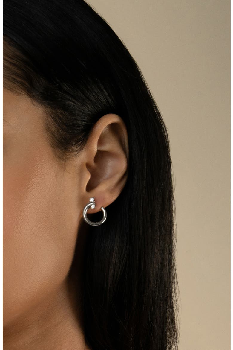 Small Galaxy Wrap Hoop Earrings, Alternate, color, SILVER