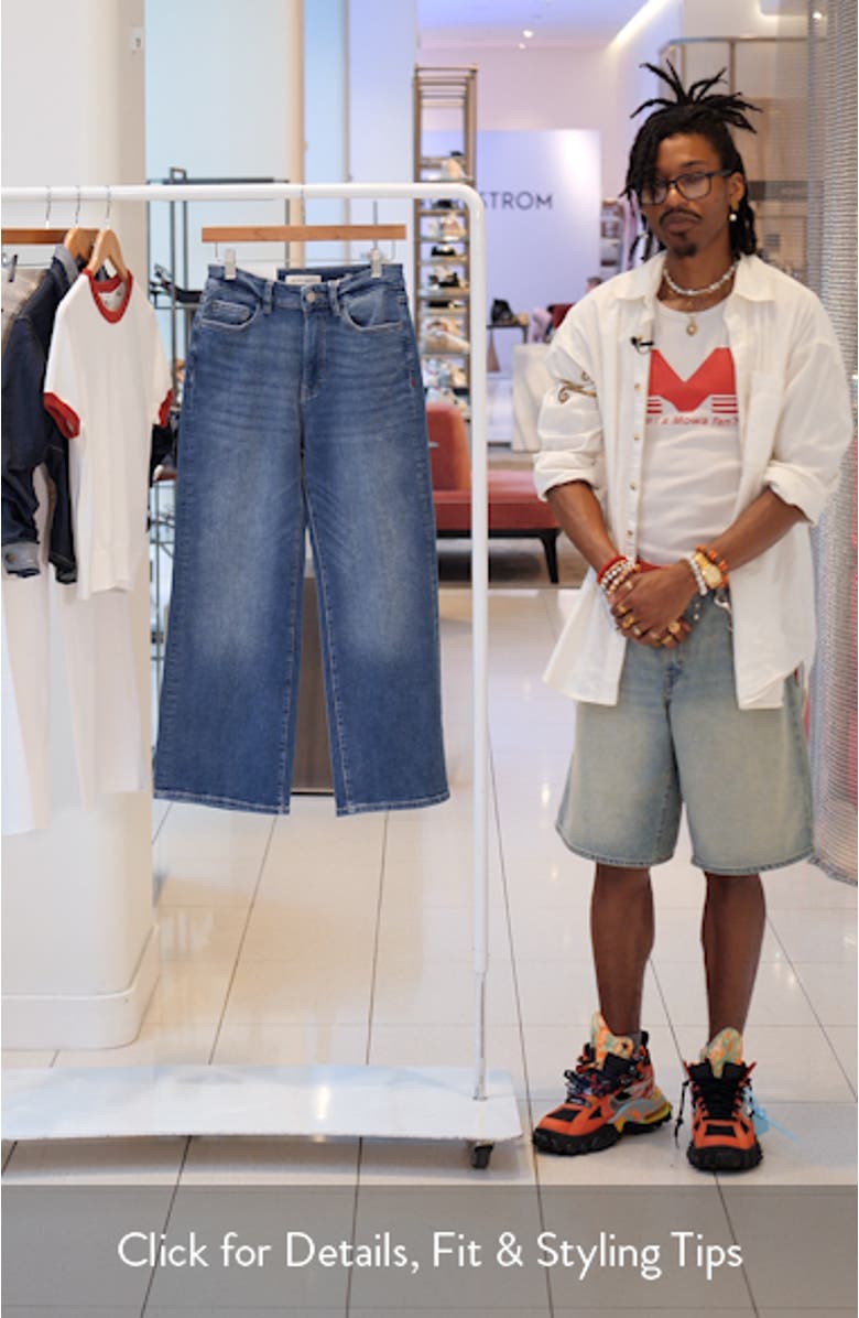 High Waist Crop Wide Leg Jeans, sales video thumbnail