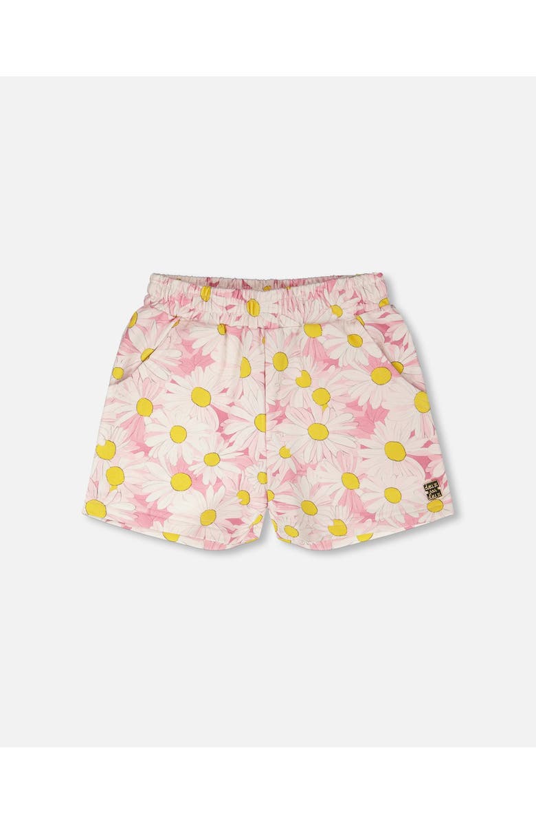 Deux par Deux French Terry Daisies Shorts, Main, color, Pink Printed Daisies