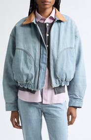 Hommegirls Cotton Denim Bomber Jacket