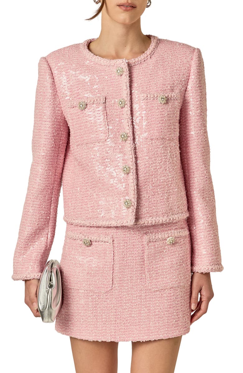 English Factory Sequin Tweed Jacket, Main, color, 