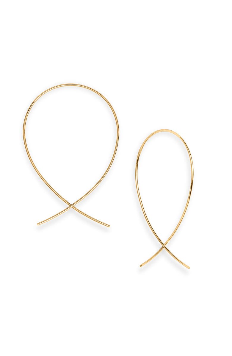 LANA 14K Gold Upside Down Small Hoop Earrings, Main, color, Yellow Gold