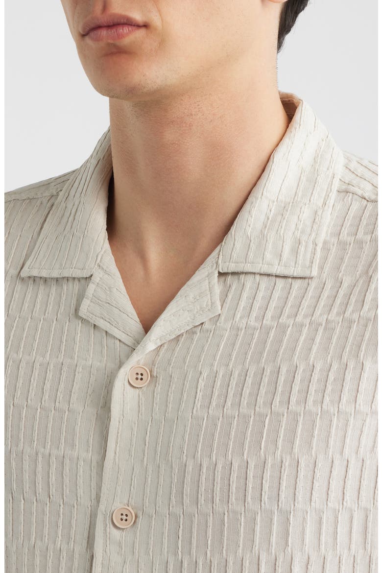 Vaerik Textured Camp Shirt, Alternate, color, CREAM