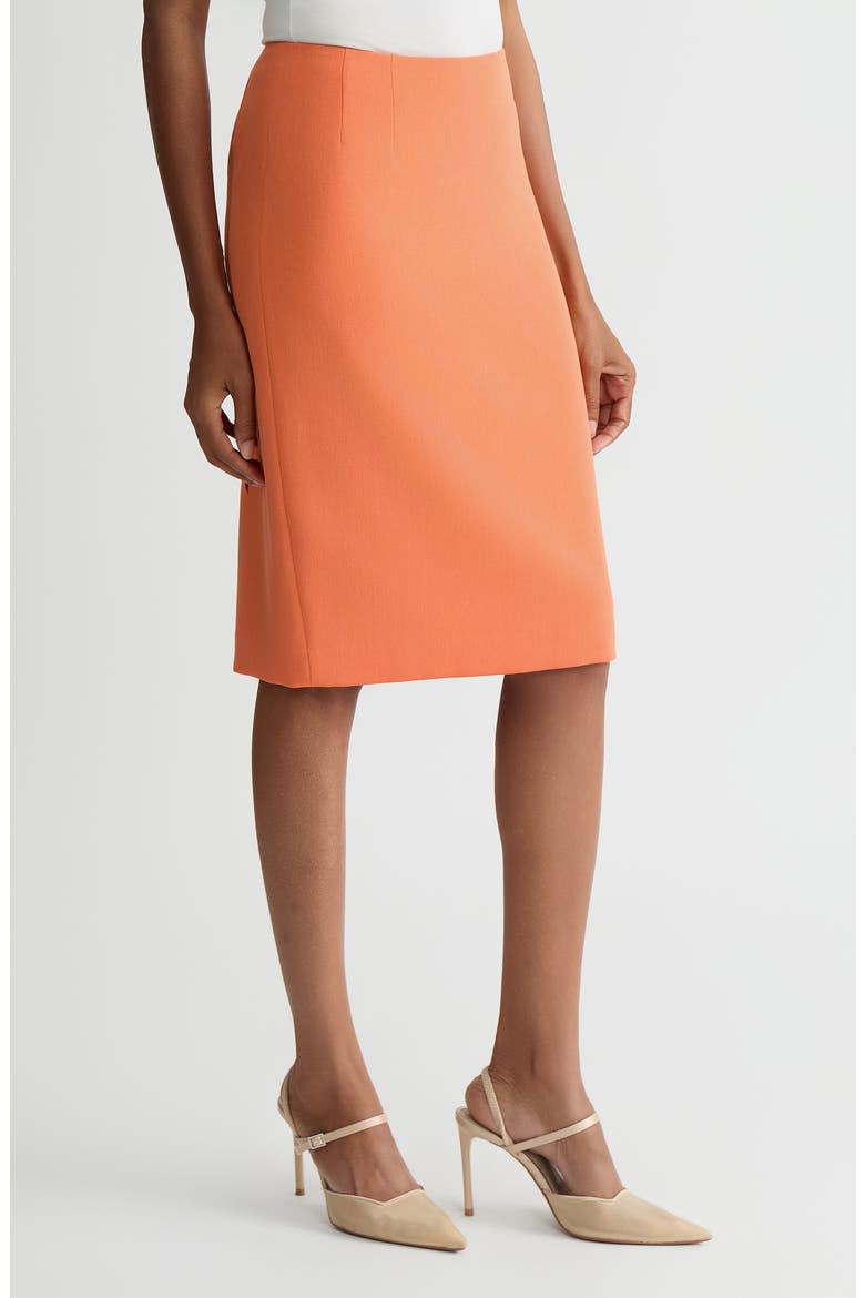 Zip Pencil Skirt, Alternate, color, MANDARIN
