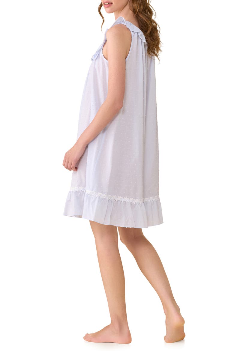 Swiss Dot Sleeveless Cotton Chemise Nightgown, Alternate, color, BLUE