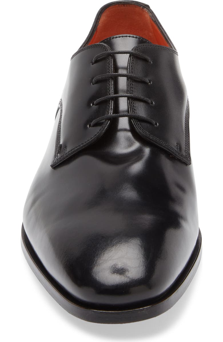 Santoni Archer Derby, Alternate, color, Black Patina