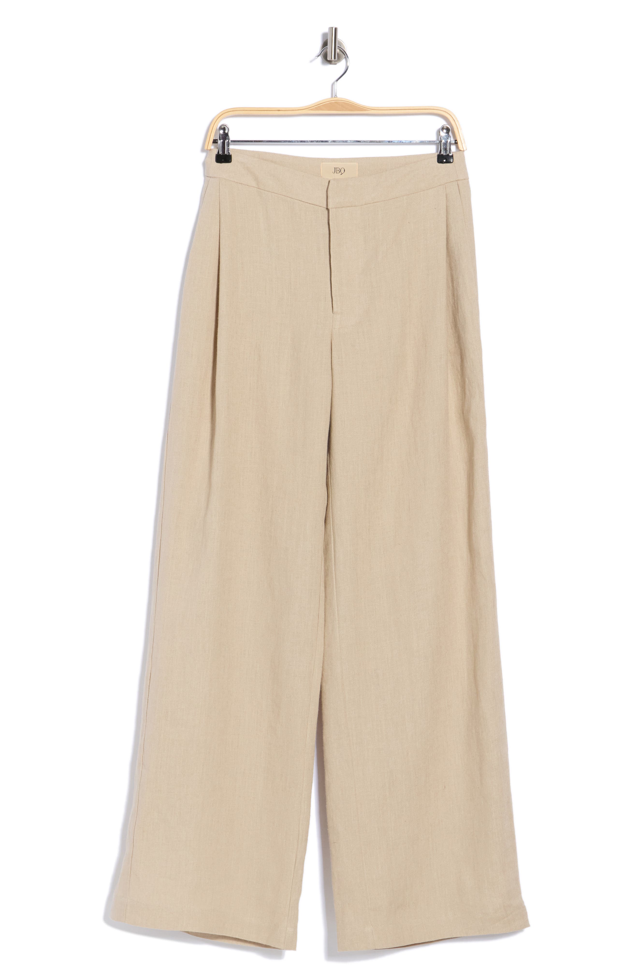 Aubrey High Waist Pleated Wide Leg Linen Pants