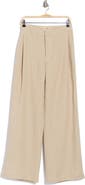 JBQ Aubrey High Waist Pleated Wide Leg Linen Pants