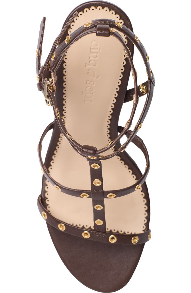 Cinq à Sept Maisie Studded Cage Sandal, Alternate, color, Chocolate