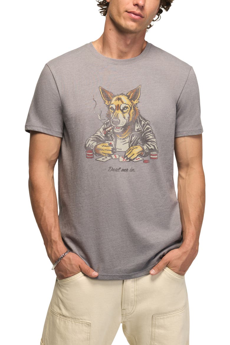 Poker Wolf Graphic T-Shirt, Main, color, STEEL GRAY