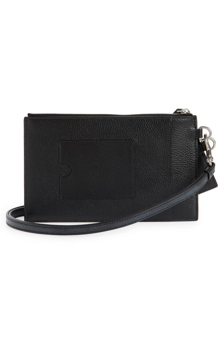 Balenciaga Cash Logo Leather Pouch & Card Case, Alternate, color, 