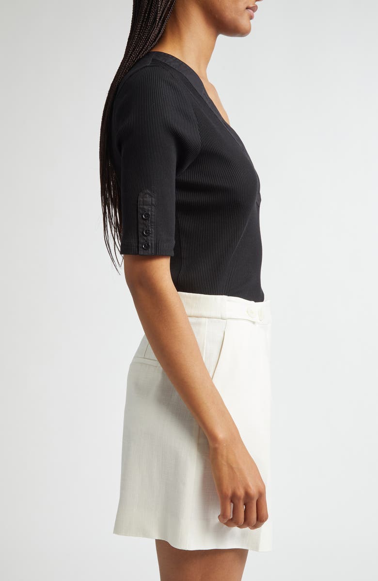 Derek Lam 10 Crosby Adrian Rib Top, Alternate, color, Black
