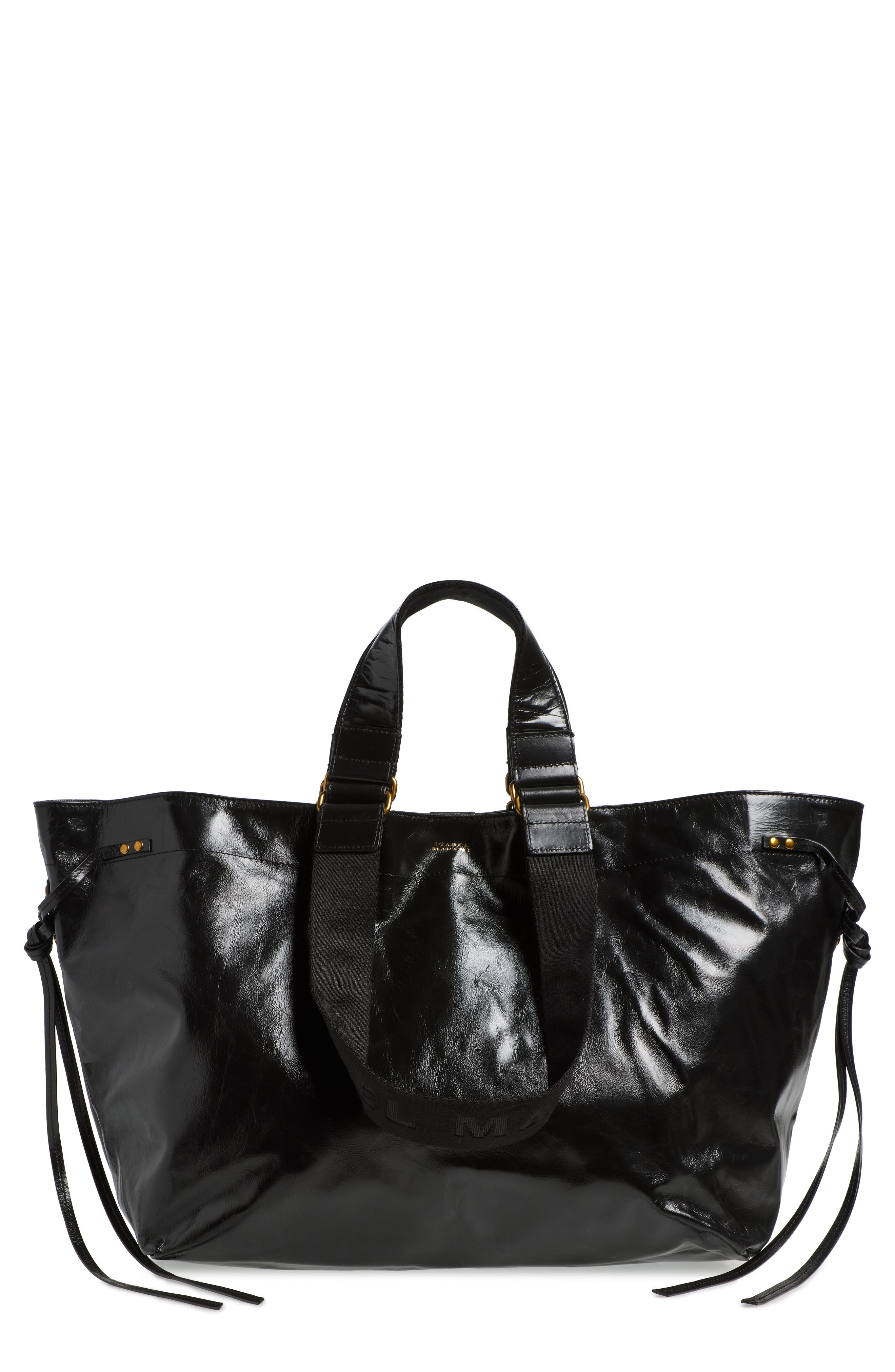 Isabel Marant Wardy Leather Shopper Tote, Main, color, Black
