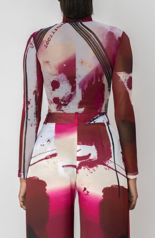 Israella Kobla Freshco Sheer Mock Neck Top In Sth Print