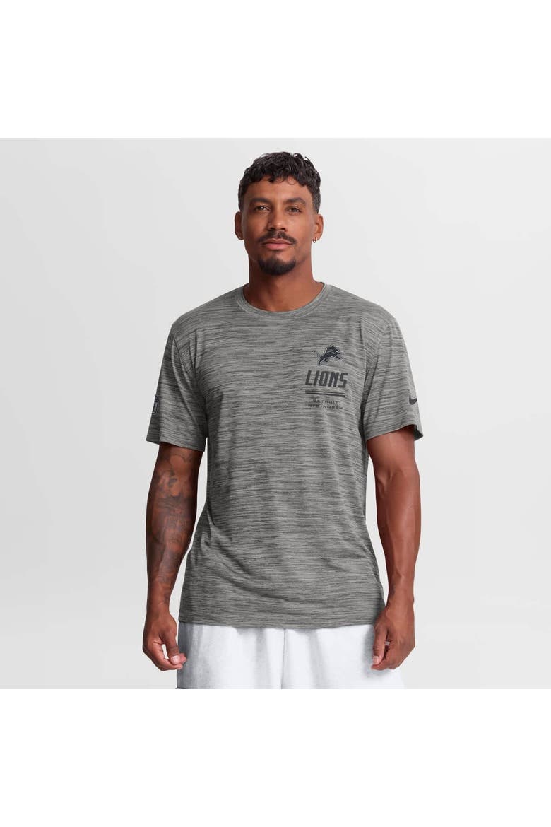 Men's Nike Gray Detroit Lions Sideline Double Covered Dri-FIT Velocity T-Shirt, Main, color, Gray