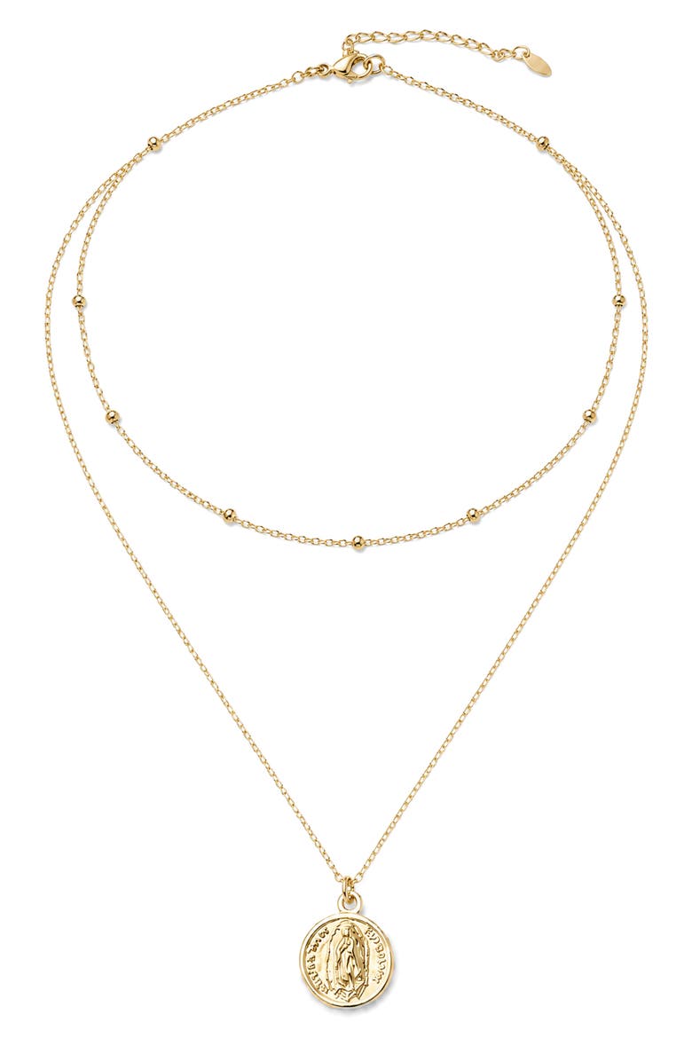 Guadalupe Double Layer Necklace, Main, color, GOLD
