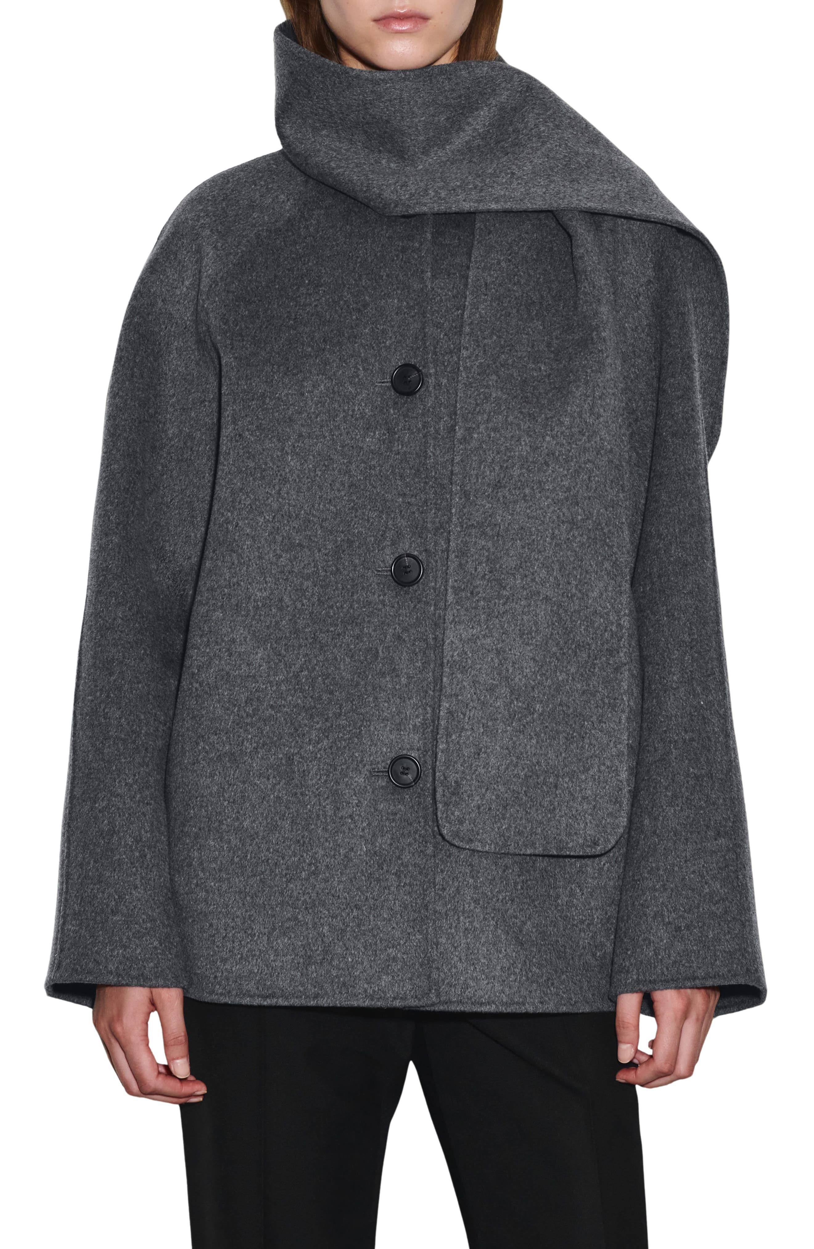 Chop Double Face Wool Blend Scarf Jacket