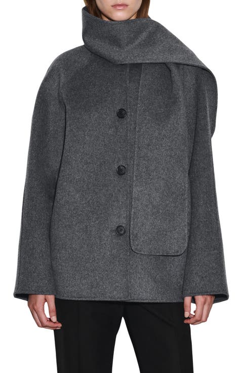 ジャケット・アウター scarf docking drape coat COS Chop Double Face Wool Blend Scarf Jacket | Nordstrom