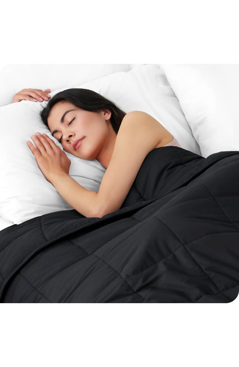 Bare Home Cotton Weighted Blanket, Alternate, color, Black