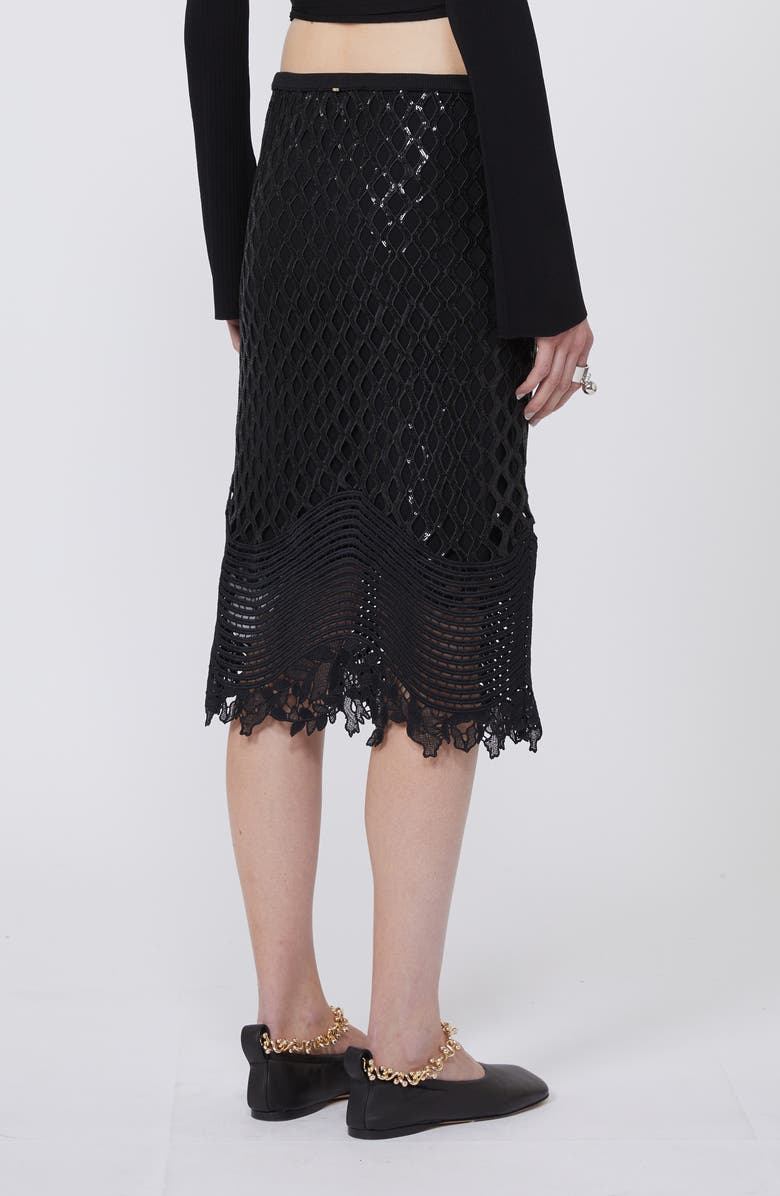 SPORTMAX Sala Sequin Net Lace Skirt, Alternate, color, Black