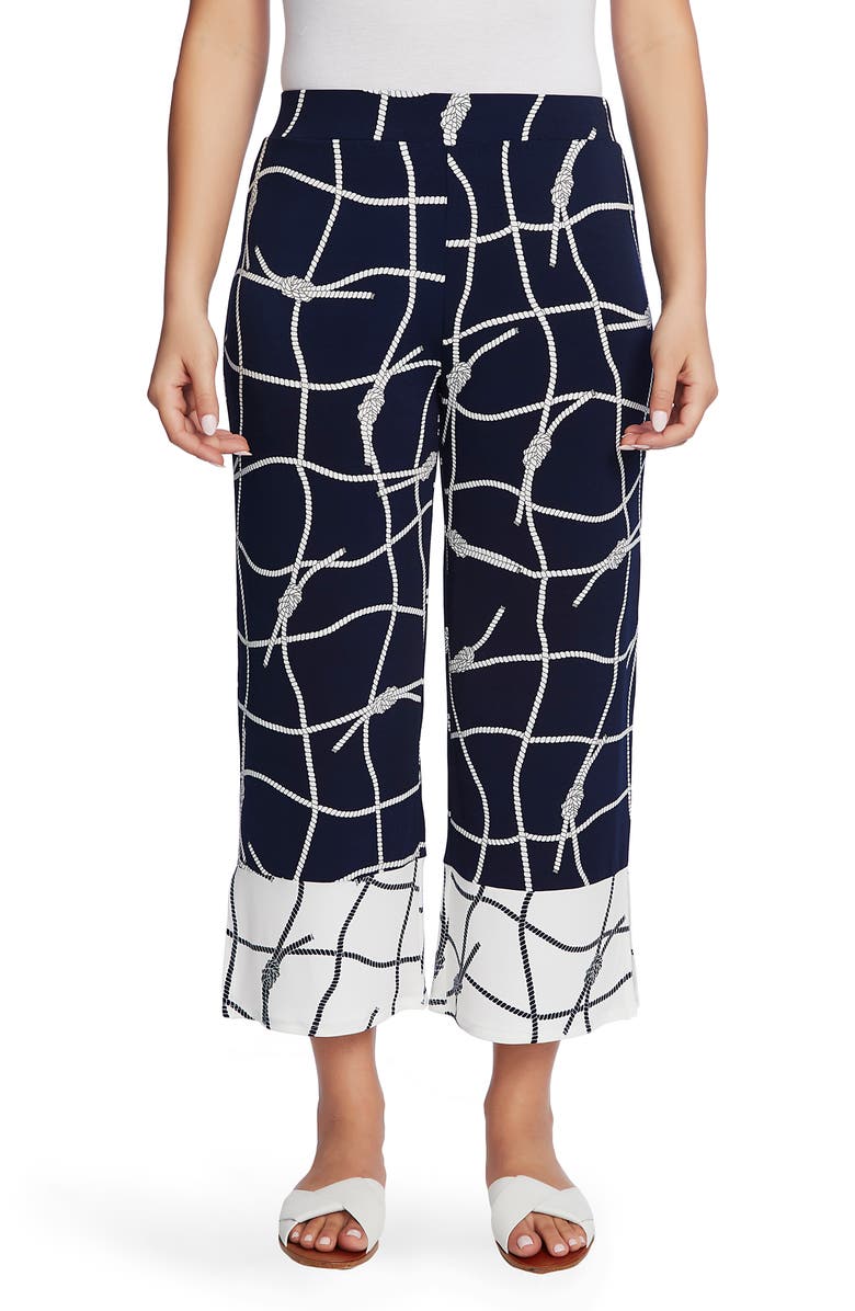 Chaus Colorblock Nautical Ropes Crop Wide Leg Trousers, Main, color, 