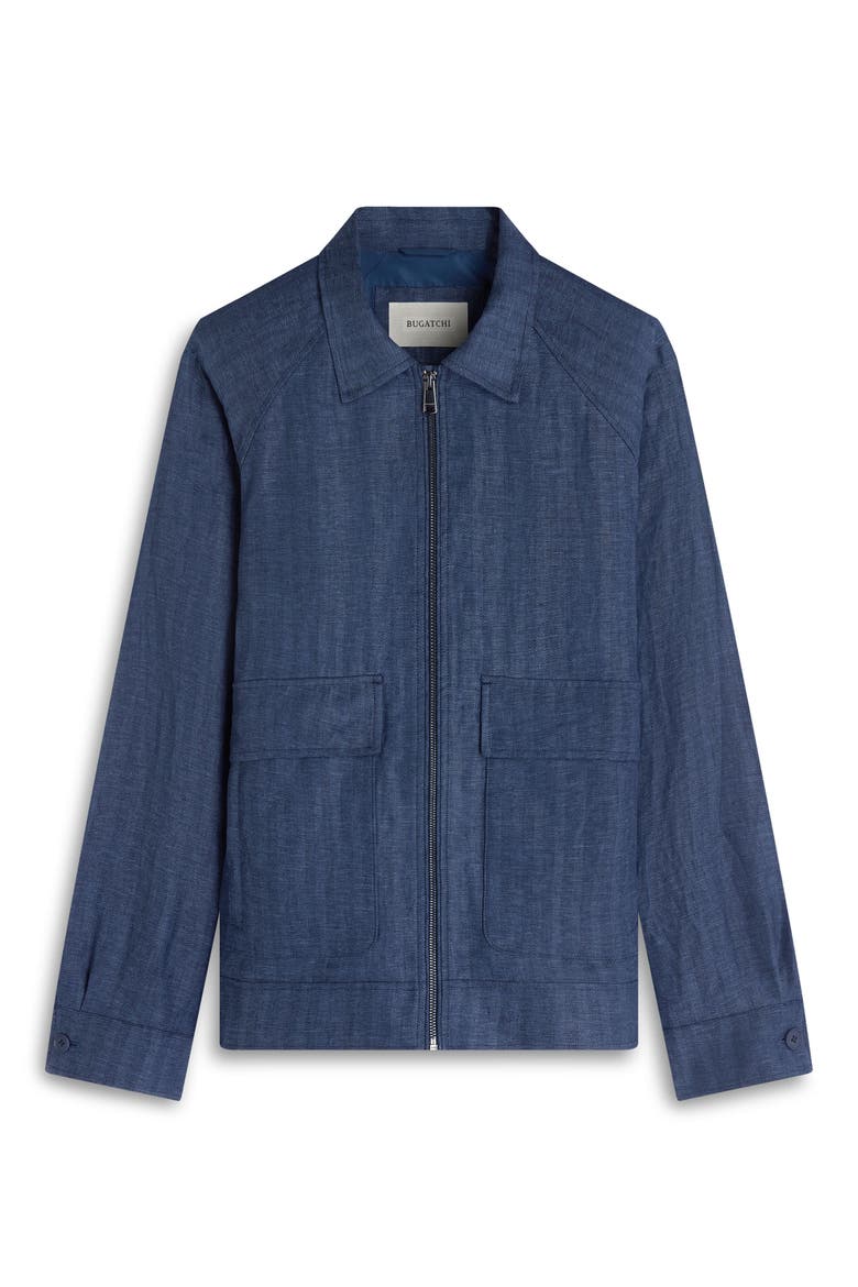 Linen Bomber Jacket, Alternate, color, NAVY