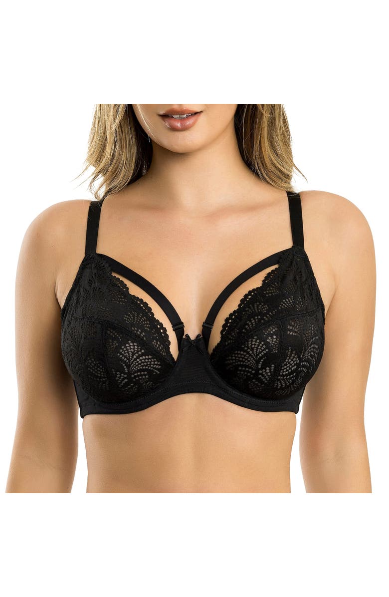 Parfait Olivia Lace Unlined Bra, Main, color, Black