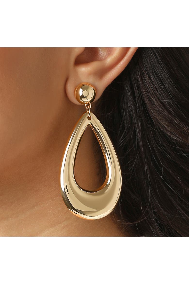 Large Teardrop Earrings Gold-Tone, Chunky Drop Earrings for Women, Alternate, color, Gold-Tone