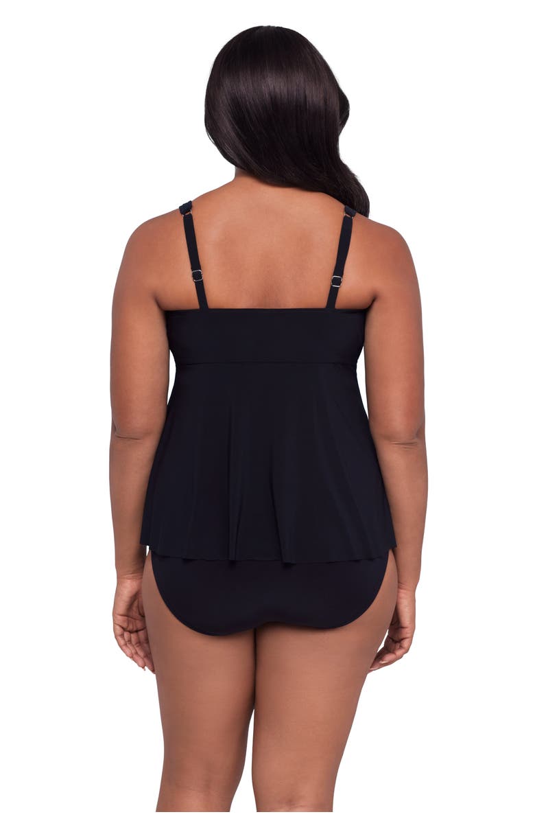 Trimshaper Maddie Square Neck Tankini Swimsuit Top, Alternate, color, Black