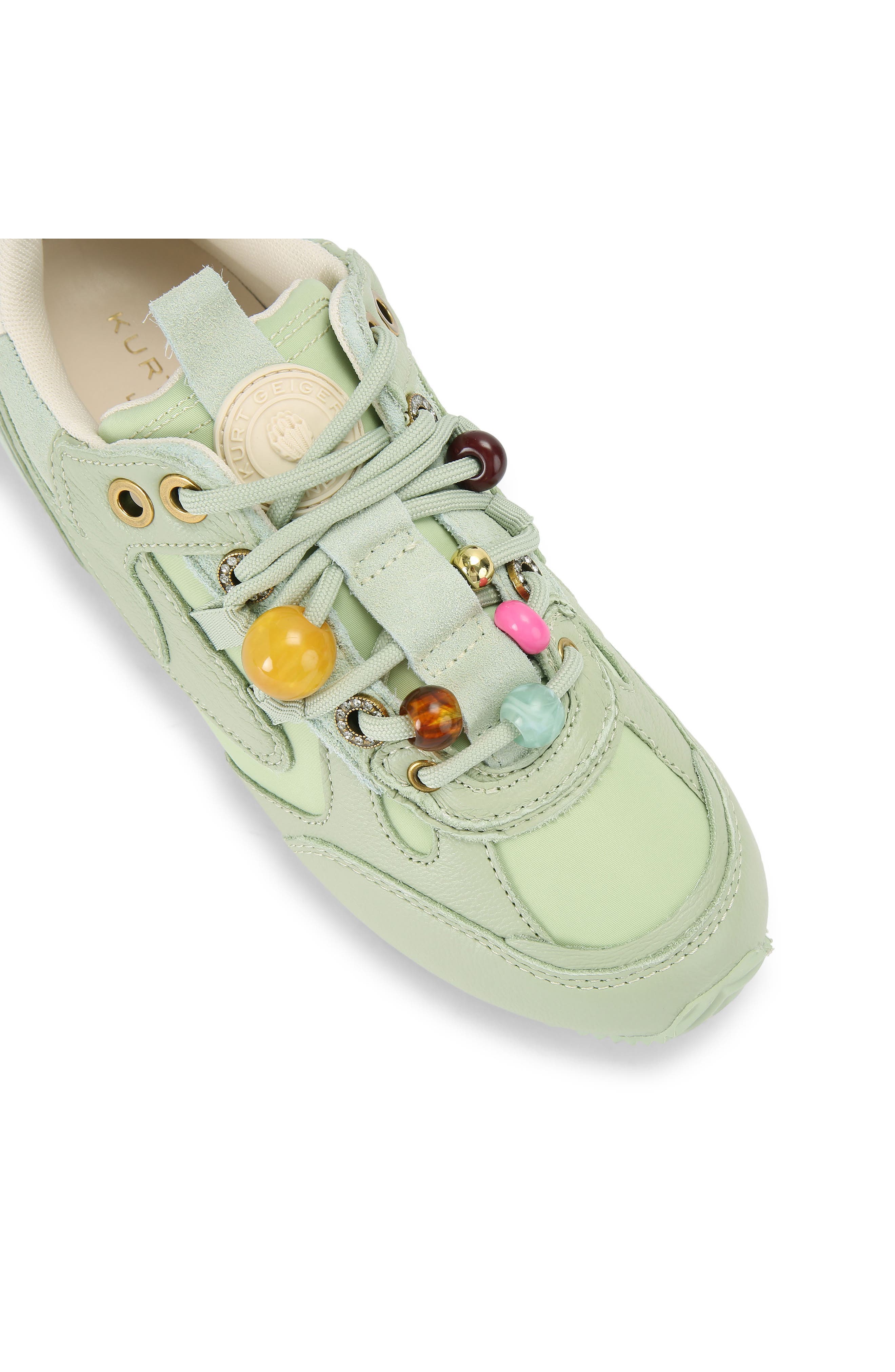 Kurt Geiger London Kurt Bead Slim Runner Sneaker, Alternate, color, Light/ Pastel Green