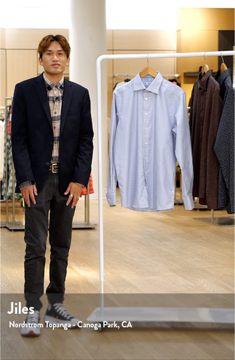 Contemporary Fit Houndstooth Check Cotton Dress Shirt, sales video thumbnail