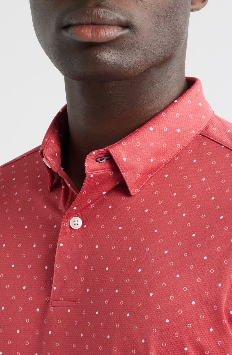 Mizzen+Main Halyard Trim Fit Dot Print Polo, Alternate, color, Red Clay Dot