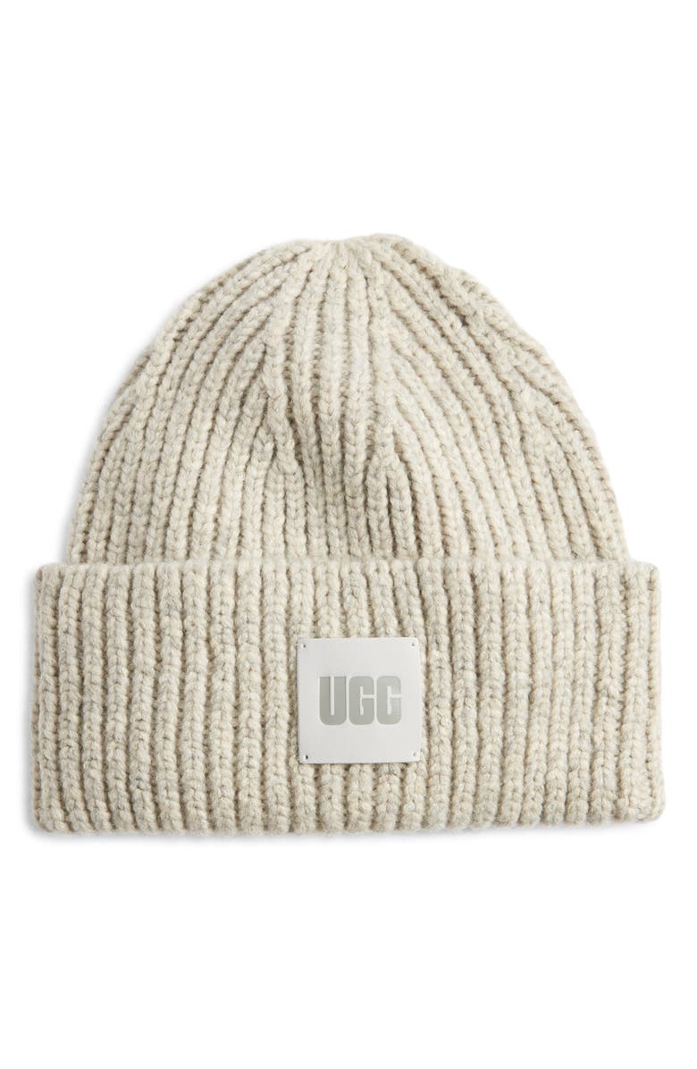 UGG<sup>®</sup> Chunky Rib Beanie, Main, color, Light Grey