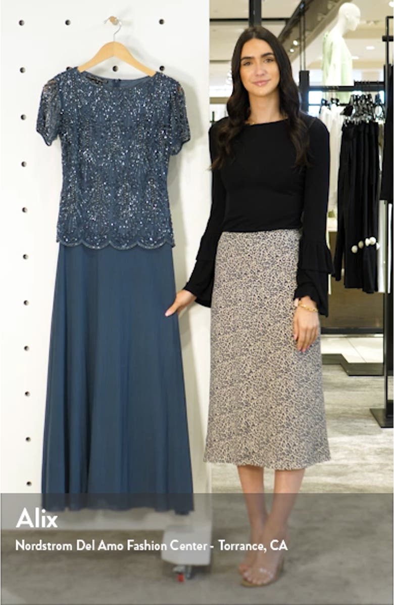 Beaded Bodice Chiffon Gown, sales video thumbnail